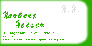 norbert heiser business card
